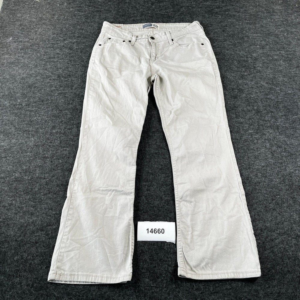 Levi's Signature Bootcut Leg Jeans Womens 8 Short Off White Cotton Low Rise